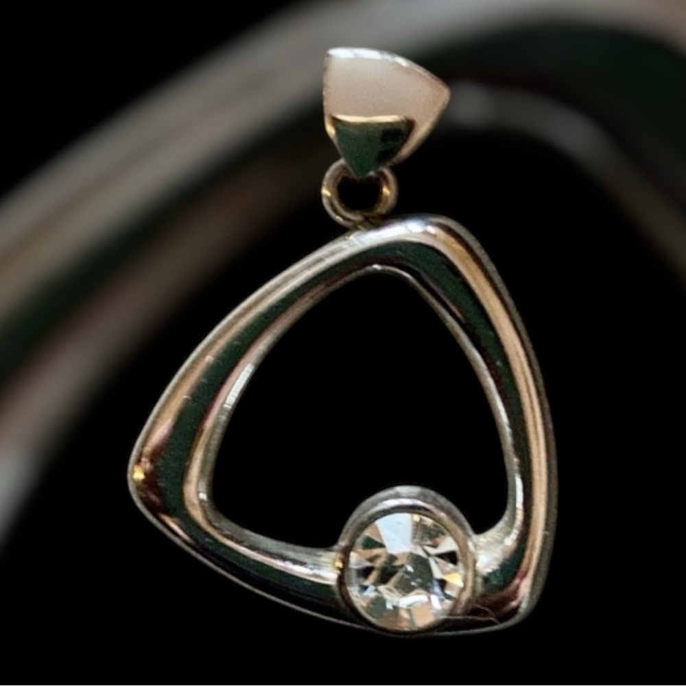 Stainless Steel Pendant with Crystal